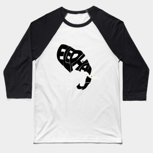 Elephant Word Art Print Baseball T-Shirt